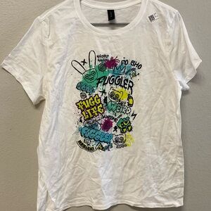 Kids White Graphic T-Shirt